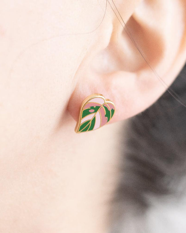 Pink Princess Philodendron Earrings