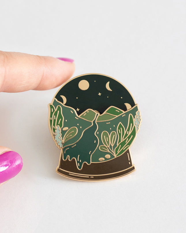 Moonrise Landscape Spinning Enamel Pin