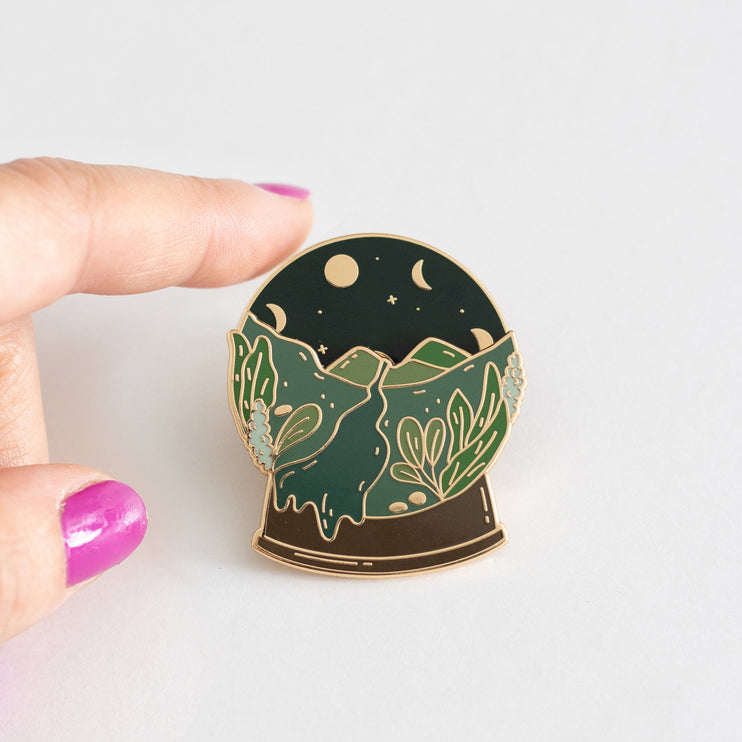 Moonrise Landscape Spinning Enamel Pin