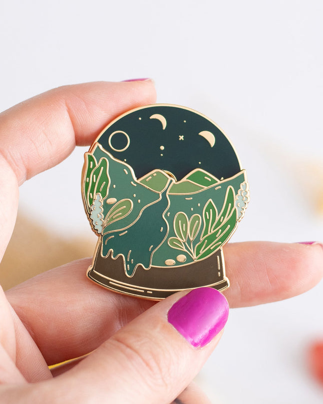 Moonrise Landscape Spinning Enamel Pin