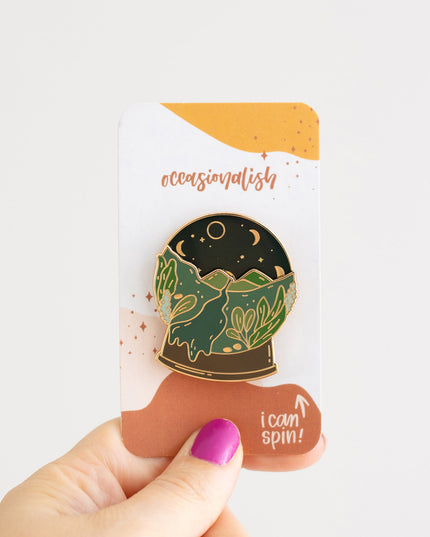 Moonrise Landscape Spinning Enamel Pin