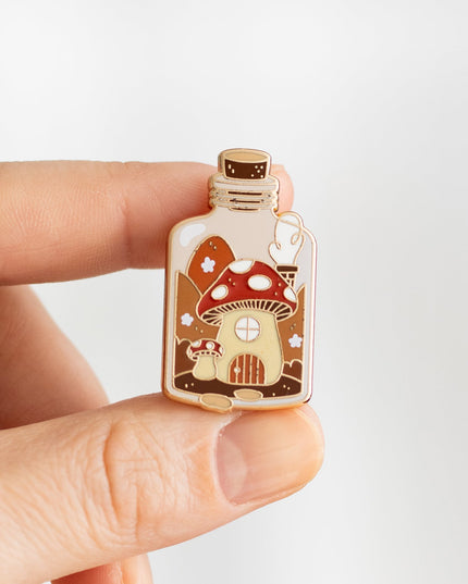 Bottled Cottage Enamel Pin