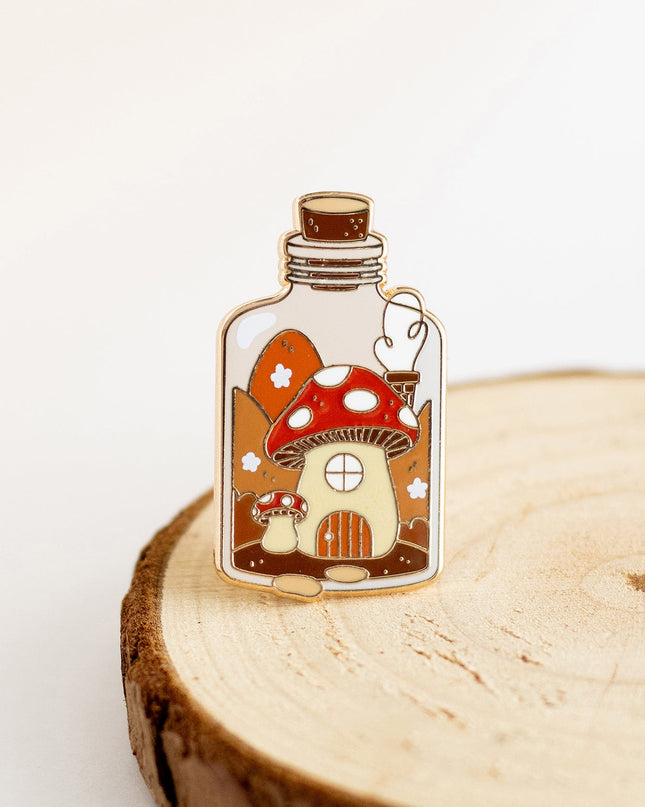 Bottled Cottage Enamel Pin