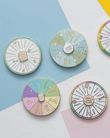 Where To Go Spinning Enamel Pin