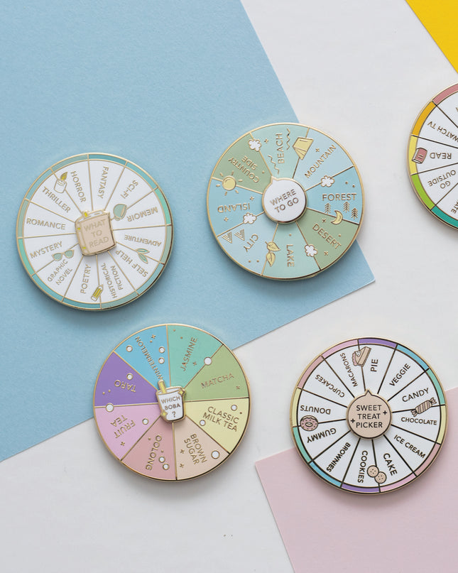 Where To Go Spinning Enamel Pin