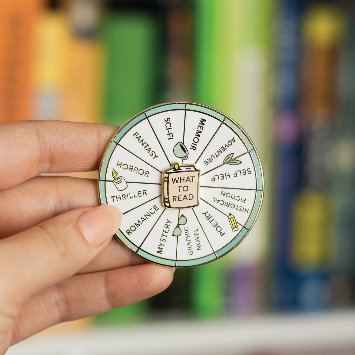 What To Read Spinning Enamel Pin