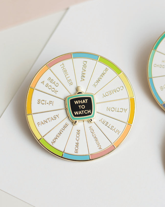 What To Watch Spinning Enamel Pin