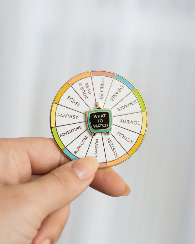 What To Watch Spinning Enamel Pin