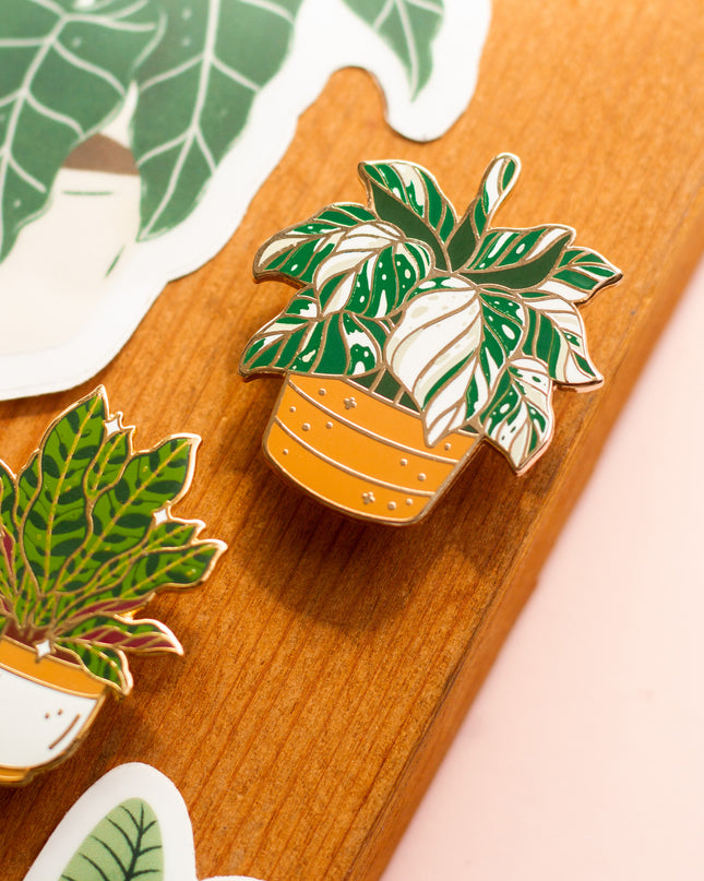 Variegated Alocasia Enamel Pin