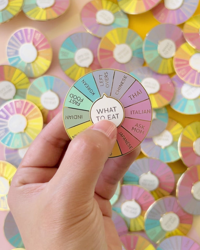 What To Eat Spinning Enamel Pin