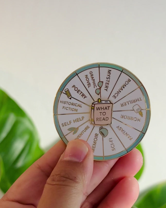 What To Read Spinning Enamel Pin