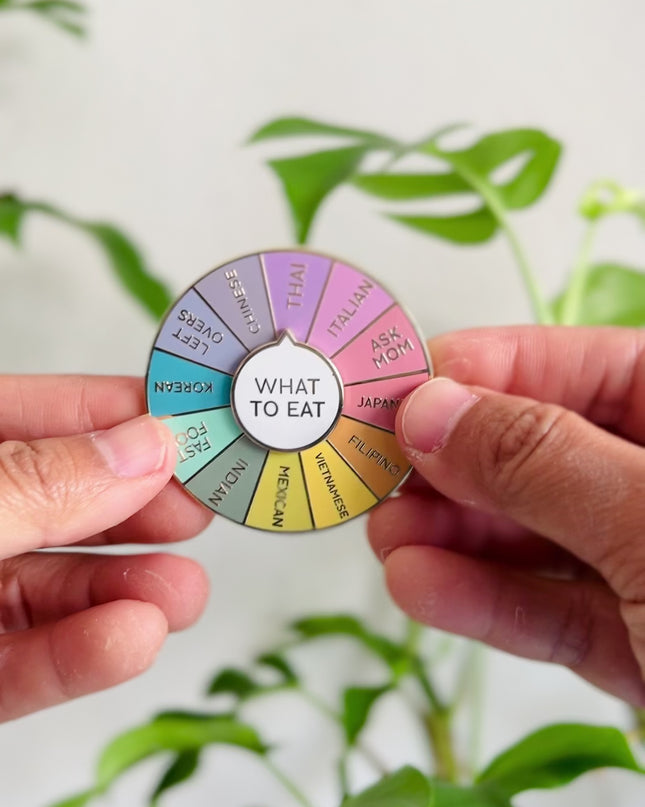 What To Eat Spinning Enamel Pin