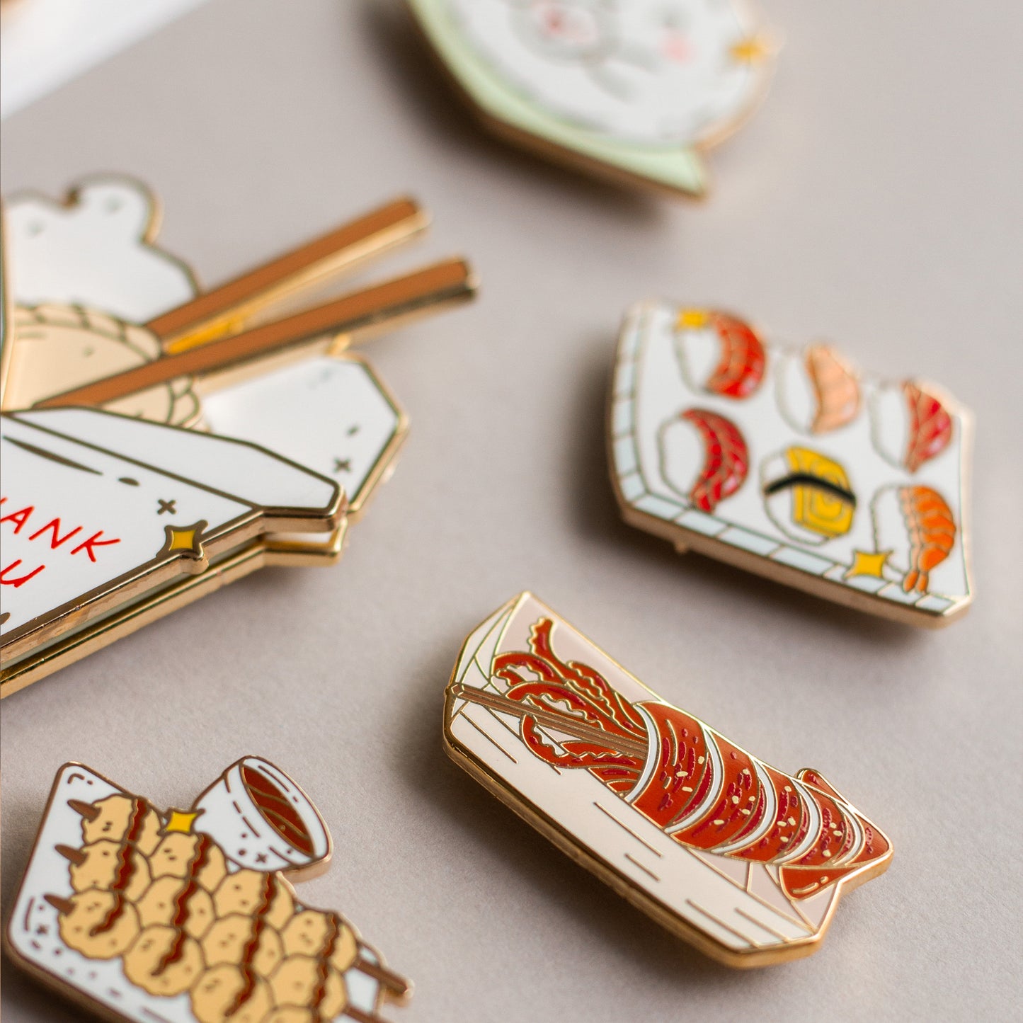 Grilled Squid Enamel Pin