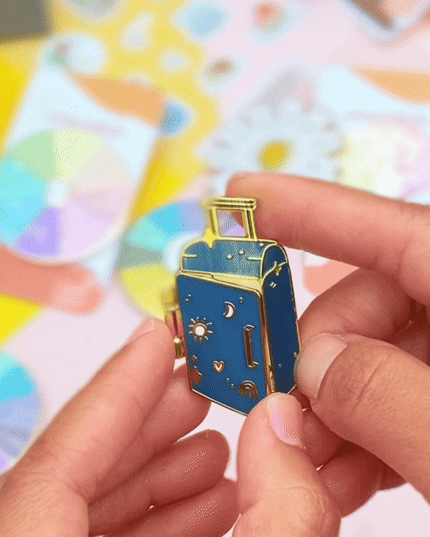 Traveler Suitcase Interactive Enamel Pin