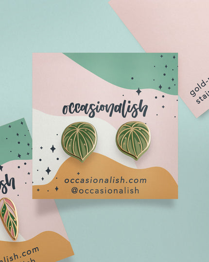 Watermelon Peperomia Earrings