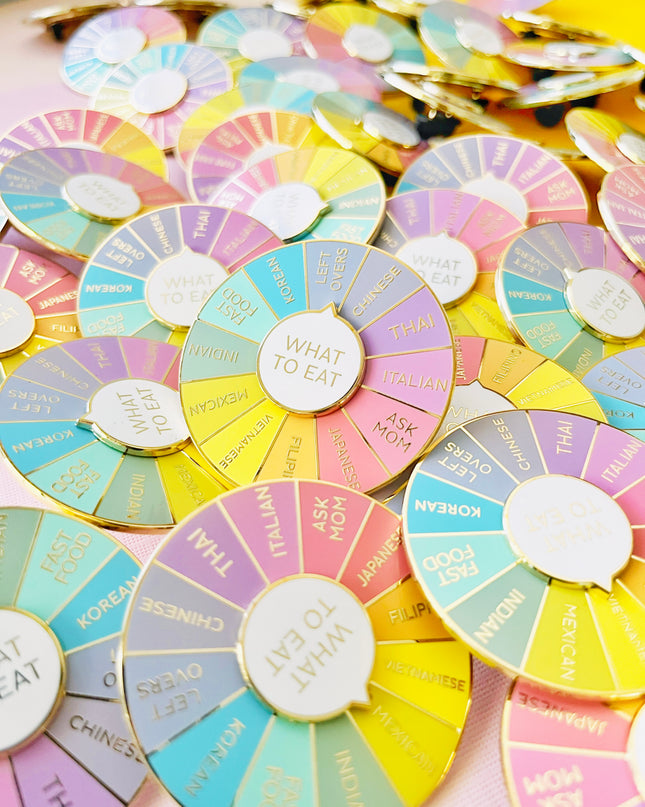 What To Eat Spinning Enamel Pin