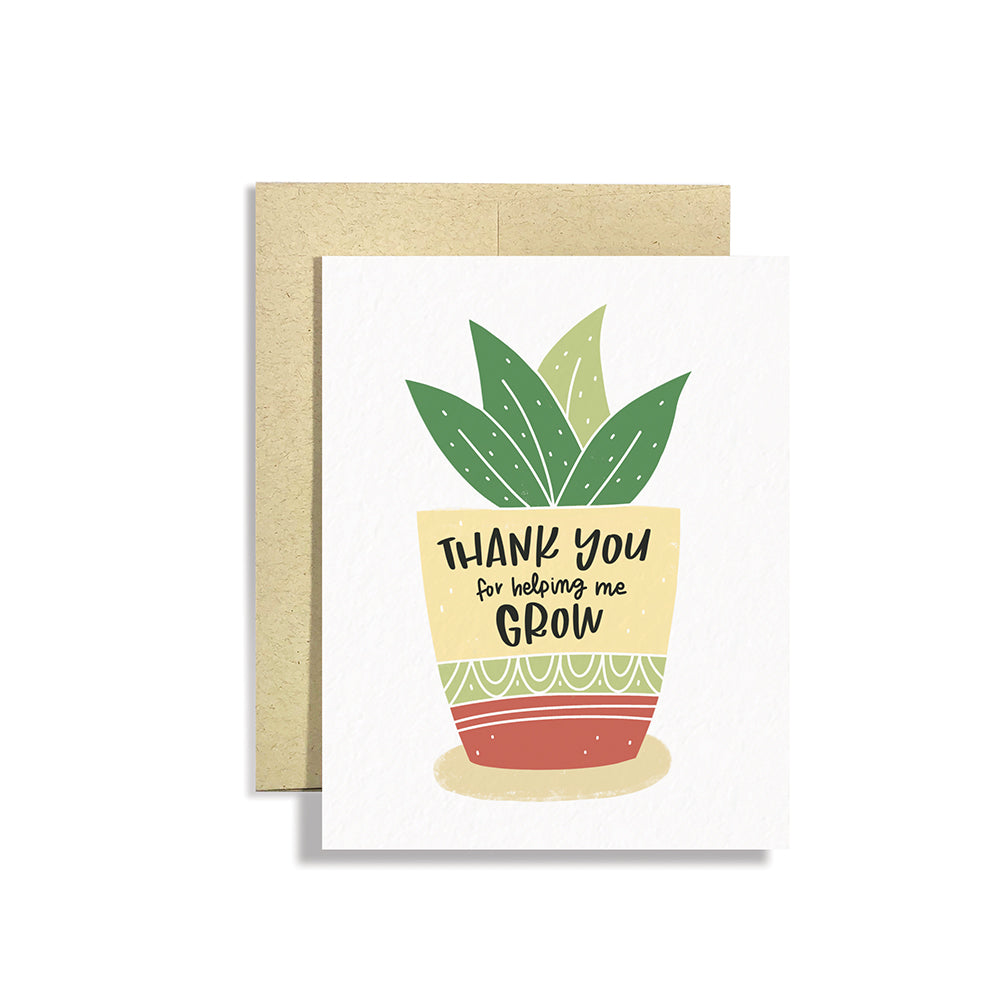 thank you succulent puns Thank You For Helping Me Grow Greeting Card – occasionalish