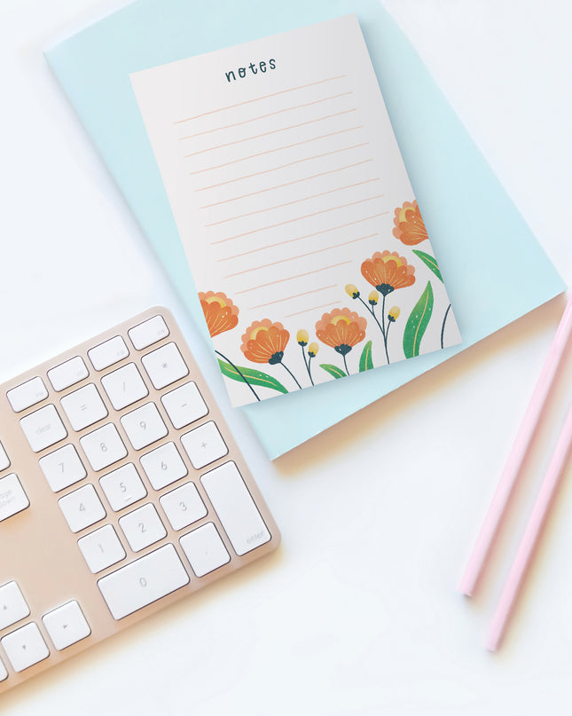 Floral Notes Lined Notepad