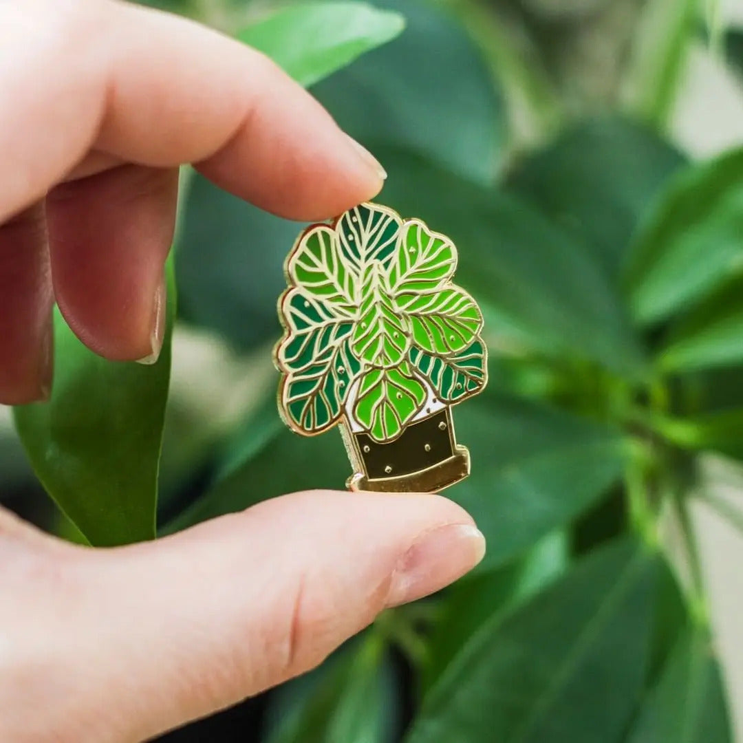 Fiddle Leaf Fig Plant Enamel Pin