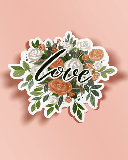 Floral Love Matte Vinyl Sticker