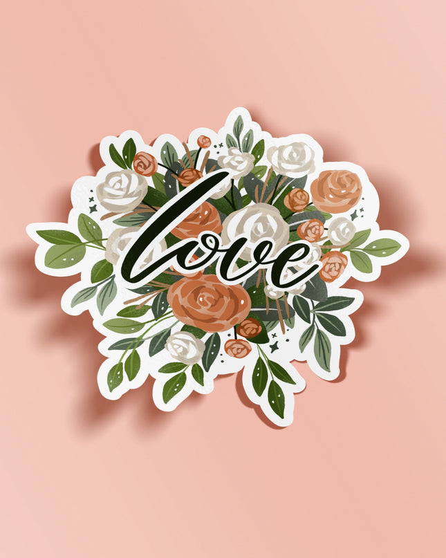 Floral Love Matte Vinyl Sticker