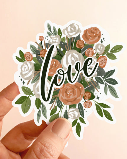 Floral Love Matte Vinyl Sticker