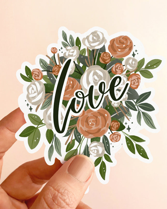 Floral Love Matte Vinyl Sticker