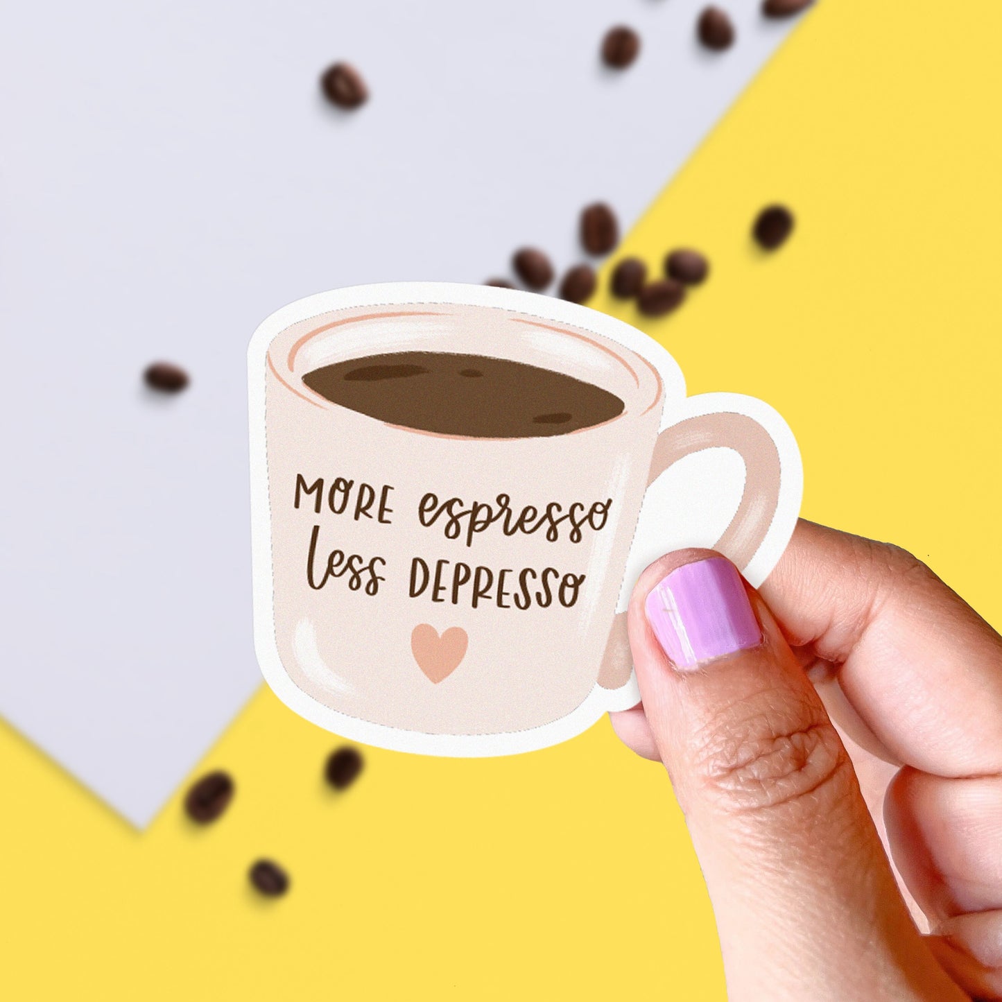 More Espresso, Less Depresso Matte Vinyl Sticker