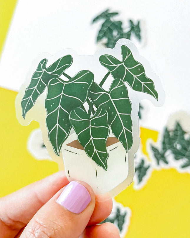 Alocasia Frydek Clear Sticker