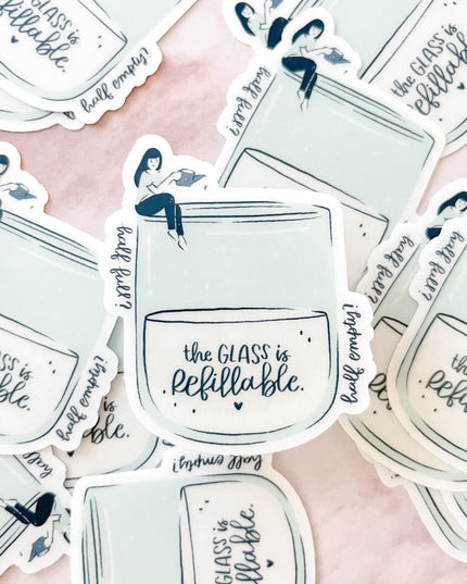 Fillable Glass Matte Vinyl Sticker