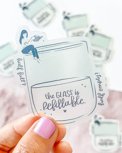 Fillable Glass Matte Vinyl Sticker