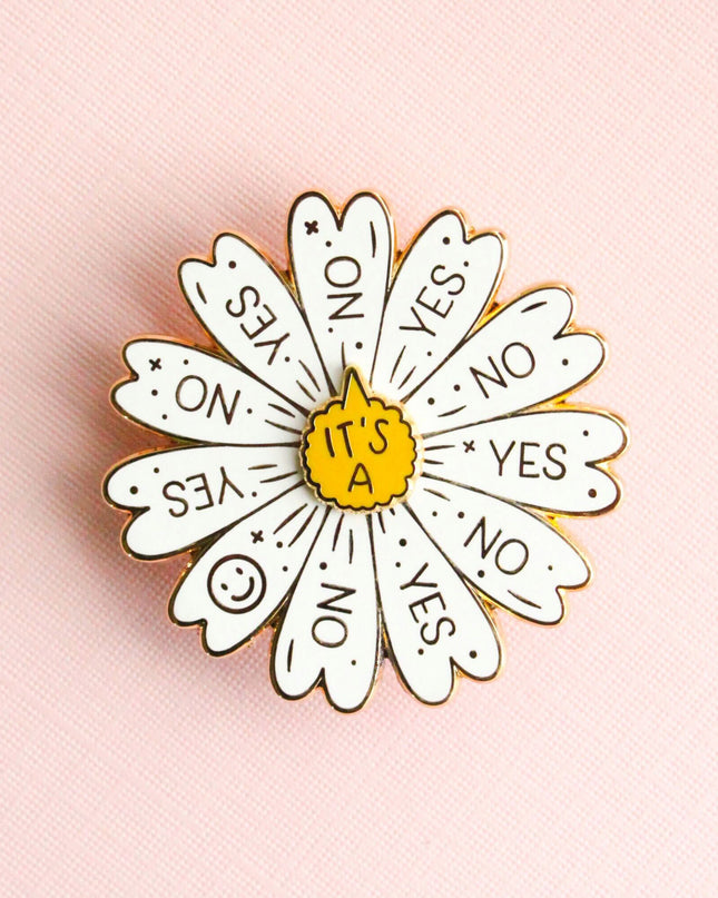 Spinning Daisy Enamel Pin