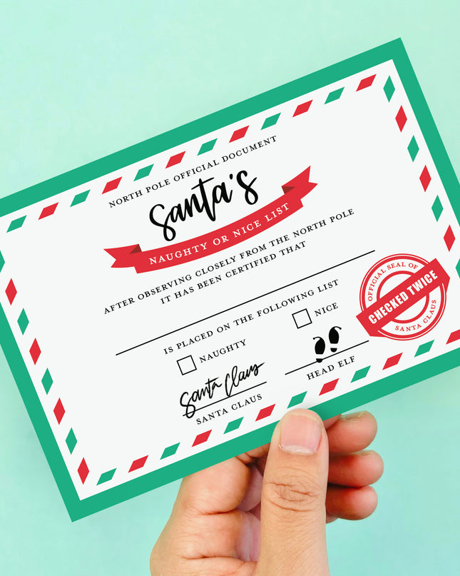 Santa's Naughty or Nice List Postcard
