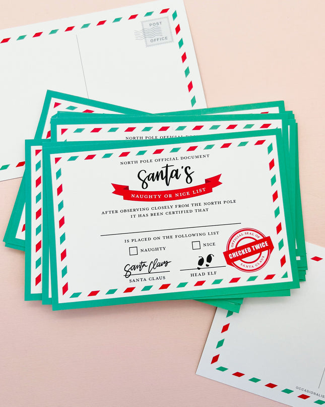 Santa's Naughty or Nice List Postcard