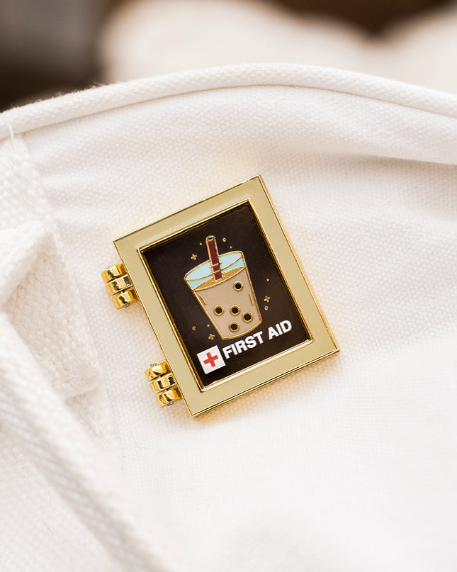 First Aid Boba Enamel Pin B Grade