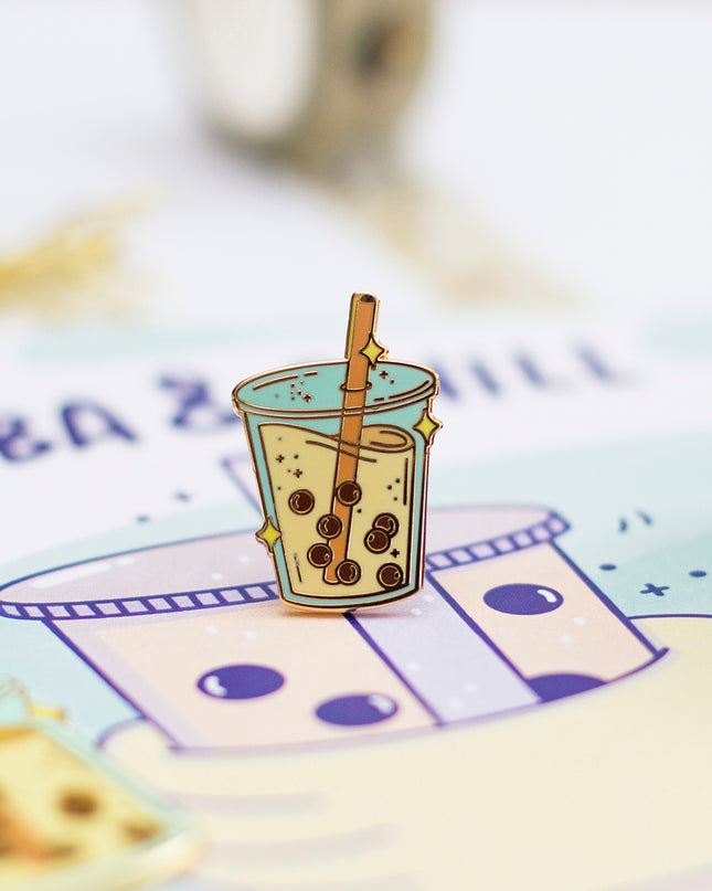Boba Milk Tea Enamel Pin