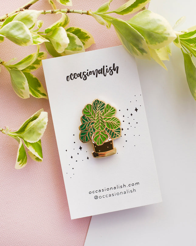 Fiddle Leaf Fig Plant Enamel Pin