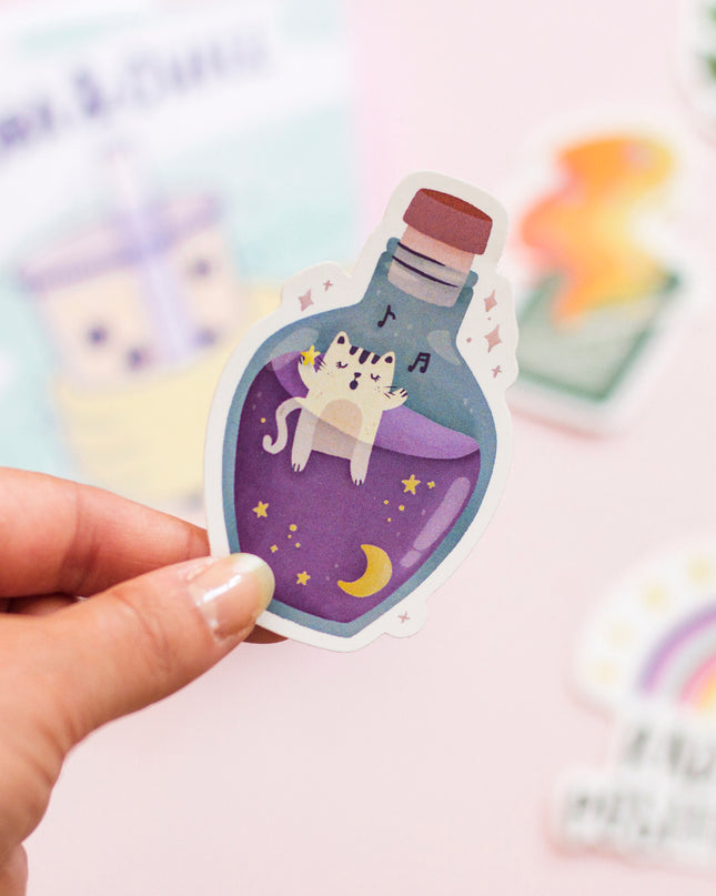Cat Potion Uncoated Vinyl Sticker