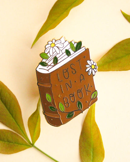 Lost in a Book Enamel Pin
