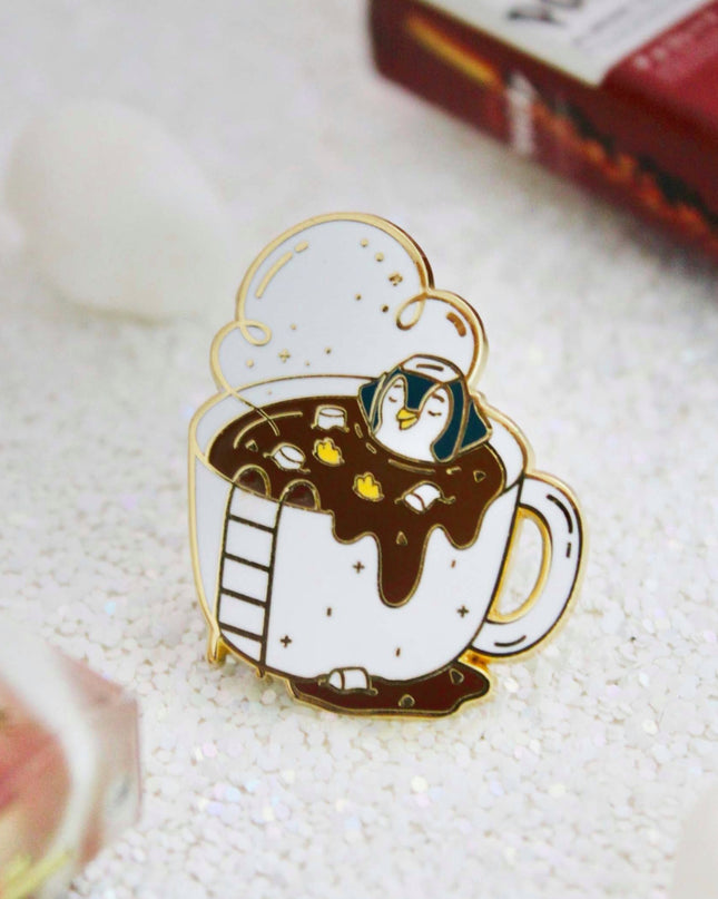 Penguin's Hot Cocoa Enamel Pin
