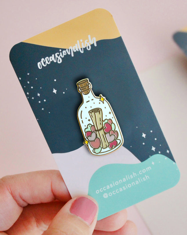 Message in a Bottle Enamel Pin