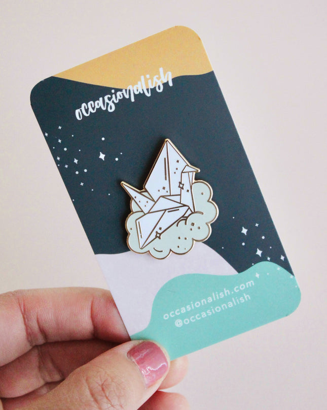 Paper Crane Enamel Pin