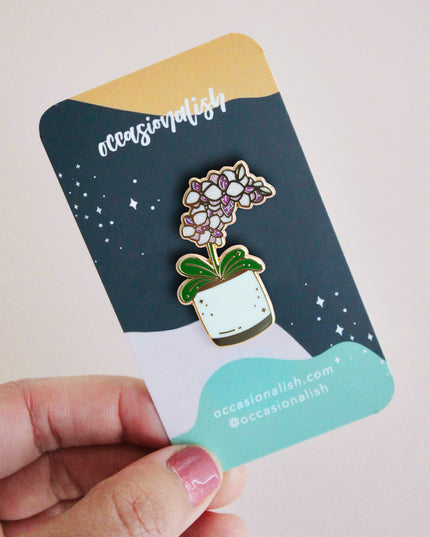 Pot of Orchids Enamel Pin