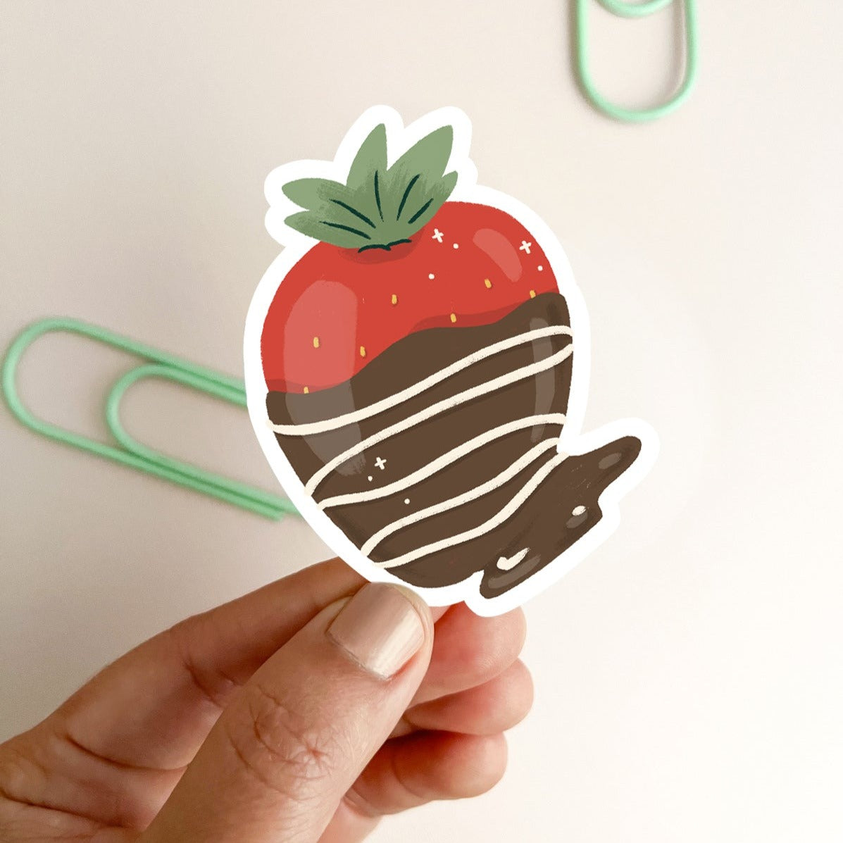 Chocolate Covered Strawberry Matte Vinyl Sticker