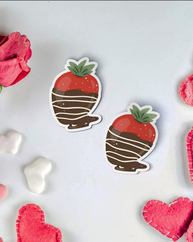 Chocolate Covered Strawberry Matte Vinyl Sticker