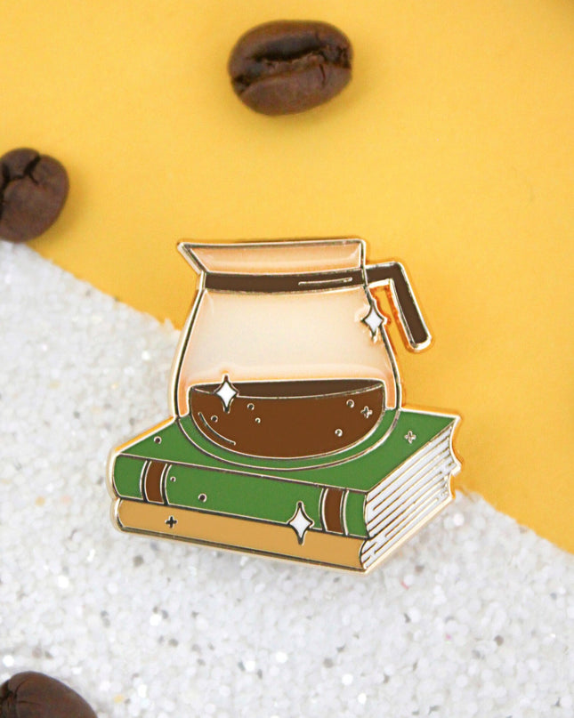 Coffee and Books Enamel Pin