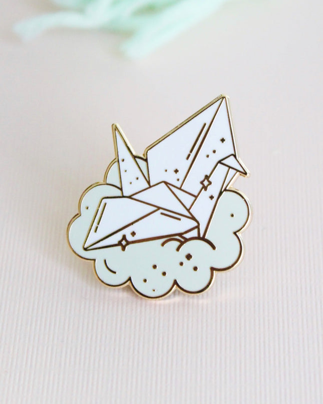 Paper Crane Enamel Pin