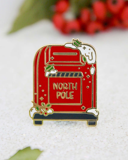 North Pole Mailbox Enamel Pin