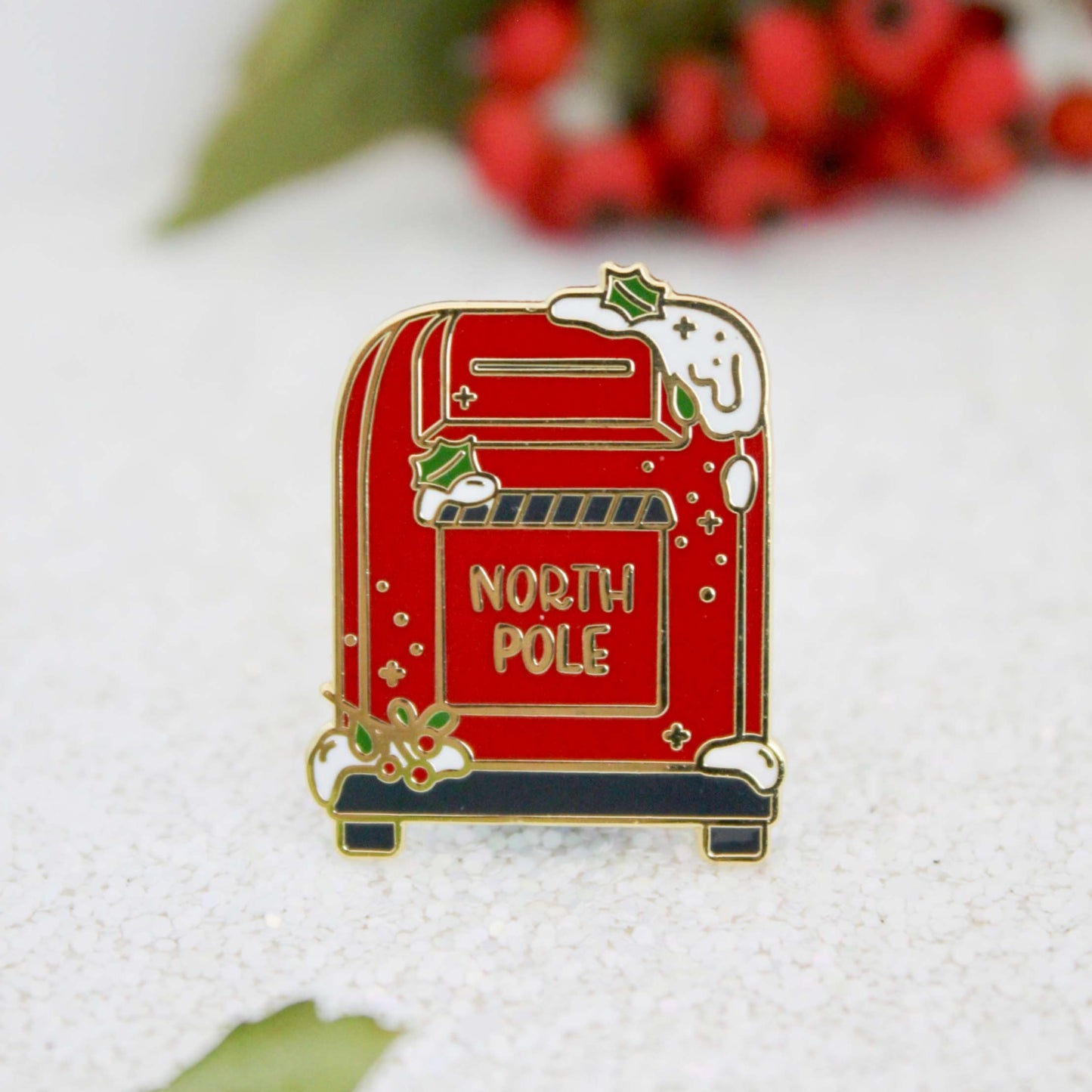 North Pole Mailbox Enamel Pin
