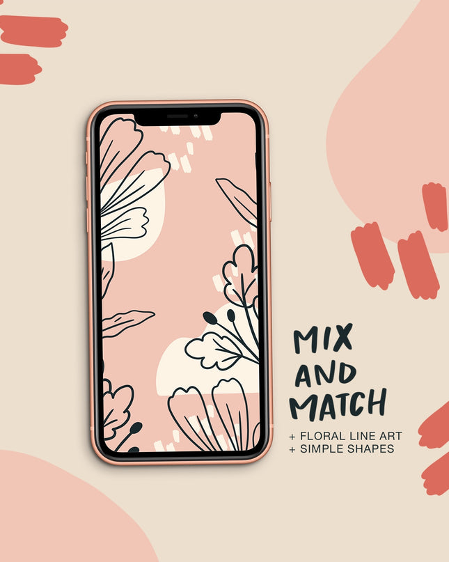 Floral Line Art Procreate Stamp Brushes